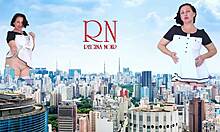 wow, giant lady with no panties strollin city, shes huge like king kong, unreal