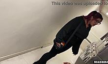 Hot latina girl gets fucked by two big black cocks in laundry room