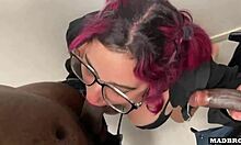 Hot latina girl gets fucked by two big black cocks in laundry room