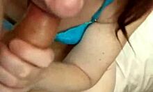 Bellyjob and blowjob from my wife in amateur mature style.