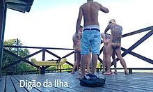 Suruba On Balcony With Curvy Redhead 😍 So Hot!