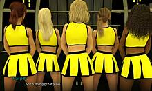 Wvm 133 Watching A Cheer Routine In 3D Animation