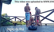 Suruba On Balcony With Curvy Redhead 😍 So Hot!