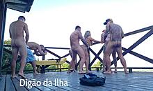 Suruba On Balcony With Curvy Redhead 😍 So Hot!