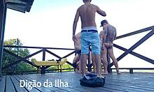 Suruba On Balcony With Curvy Redhead 😍 So Hot!