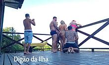 Suruba On Balcony With Curvy Redhead 😍 So Hot!