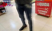 Wife teases salesman without panties