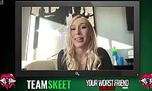 kay lovely shares christmas interview backstage, tall blonde friend in behind the scenes casting