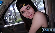 Tiny teen Lucie Cline experiences intense POV action