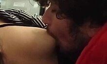 Latina Sucks Tits At ATM.