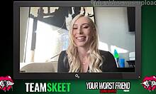 kay lovely shares christmas interview backstage, tall blonde friend in behind the scenes casting