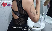 Wife teases salesman without panties