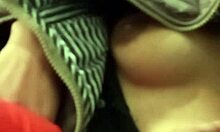 Latina Sucks Tits At ATM.