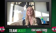 kay lovely shares christmas interview backstage, tall blonde friend in behind the scenes casting