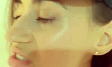 brunette teen masturbates hard with vibrator in bathroom