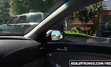 Ebony teen 18+ gives street blowjob facial