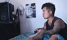 i got so horny while he played video games, stepsister came to play with my dick