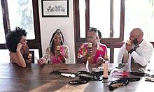 'black teen in sheer red lingerie for sex?'