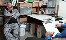 Mall officer fucks teen shoplifter with monster cock at work