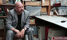 Mall officer fucks teen shoplifter with monster cock at work