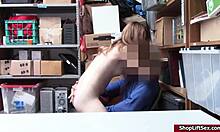 Mall officer fucks teen shoplifter with monster cock at work