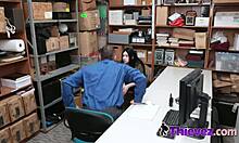 Thick white chick gets bold fuck on investigator's huge cock