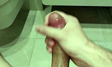 Just another day with a guy jerking off in the bathroom. It’s a huge mess!