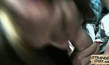 Amazing teen Gina Devine shows pussy outdoors