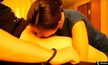 nice sloppy blowjob on webcam with brunette amateurs