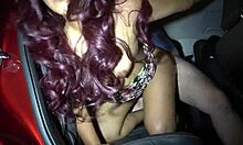 Bold public bang with Uber driver for free ride