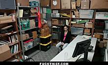 Teen Burglar Caught in Garage, Security Guard Fucks Her Doggystyle with Big Cock