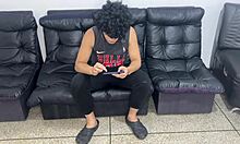 Teaching stepsister phone games on my cock