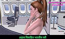 cute girl poses nude in airplane for marathi story