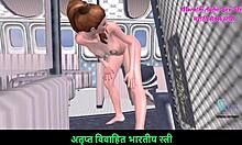 cute girl poses nude in airplane for marathi story