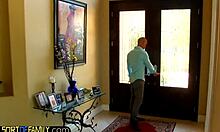 Black teen rides cock in missionary and cowgirl positions with her stepdad.