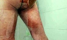 amateur gay guy relaxing in the shower after a long day