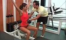 I-I mean, this teen's tight ass gets fucked in the gym, leading to a cumshot facial on her athletic body.