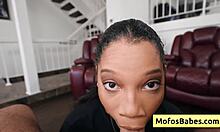 Eden West, the sexy ebony slut, sucks a monster white cock and loves it deep in her black cunt.