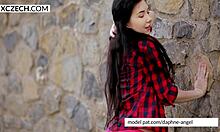 czech girl shows her tits and masturbates