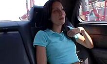 Chloe 18 Fingering Pussy at Car