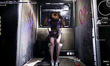 Emotional wet dream of innocent college girl getting anal fucked on the train in hentai game