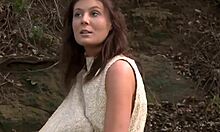 Brunette Teen Masturbates Naked In Woods