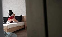 Voyeur Stepsister Masturbates And Rides For Silence