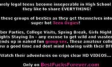 Slutty teen bffs flash in public and fuck in hotel 😈