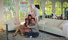 Teen Aids Friend’s Cum with Stepuncle in Wild Bunny Fuck