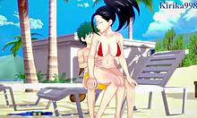 Momo yaoyorozu and kyoka jiro and izuku midoriya intense sex - my hero academia hentai