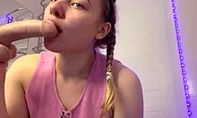 Young amateur virgin gets her asshole fingered in homemade masturbation session with big tits and cum