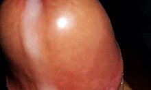 Watch this homemade handjob make the black cock cum hard