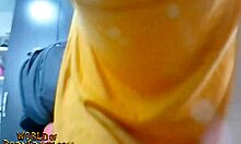 thicc girl with big tits rubs shaved pussy