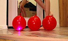 heels CRUSH balloons in petite brunette fetish amateurs